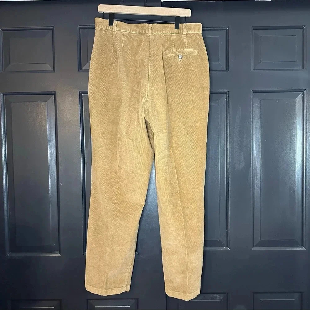 LL Bean Corduroy Pants Womens 14 Reg Brown Pleats Classic(n) - Picture 6 of 10
